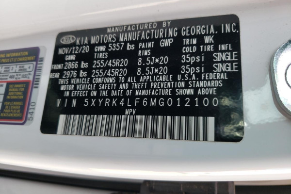 2020 Kia Sorento с пробегом 37 542 км