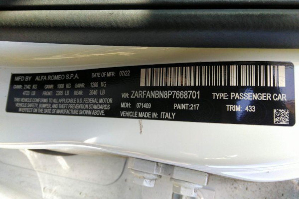 2022 Alfa Romeo Giulia с пробегом 6 935 миль