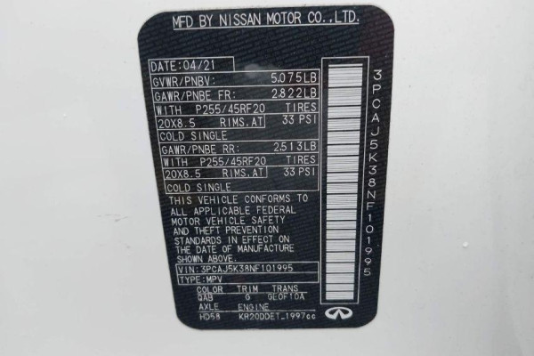 2021 Infiniti QX55 с пробегом 38 158 миль